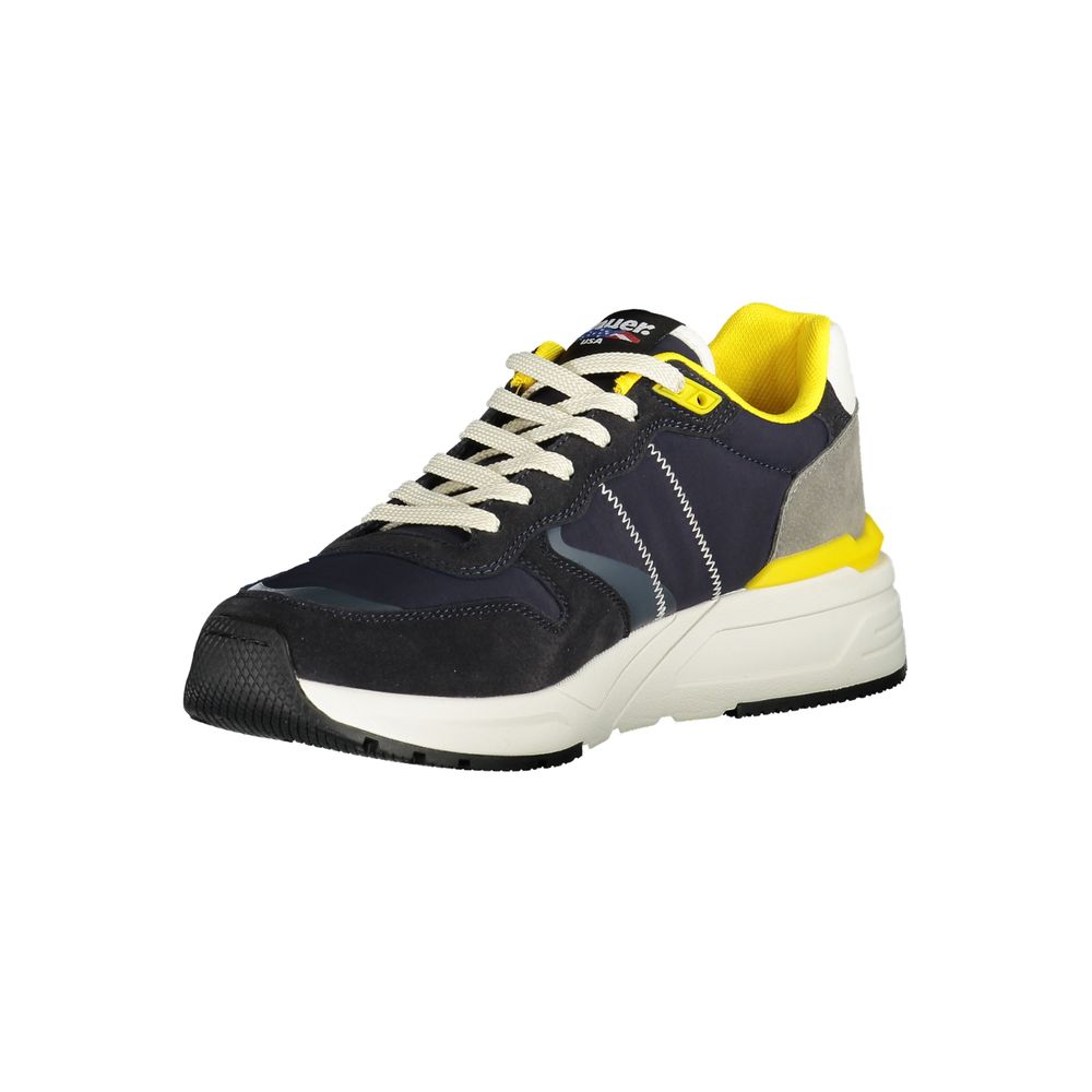 Blauer Baskets Homme Polyester Bleu Avec Détails Jaunes Pour Look Streetwear Moderne Confort Toute Journée - Apparel & Accessories > Shoes > Sneakers from Blauer