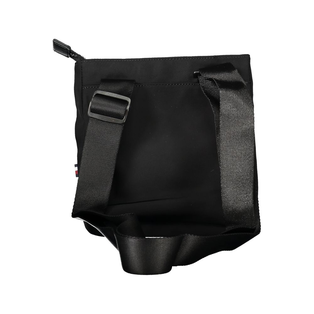 Tommy Hilfiger sacoche bandoulière noire en polyester TO-26099, fermeture éclair et sangle réglable.