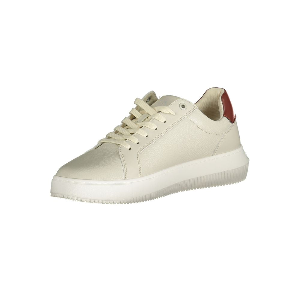 Calvin Klein Brown Leather Men Sneaker - Apparel & Accessories > Shoes > Sneakers from Calvin Klein