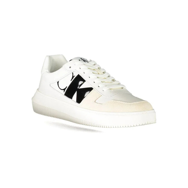 Weiße Calvin Klein Sneaker, 50 % recyceltes Polyester, Schnürung, kontrastierende Details, aufgedrucktes Logo - Calvin Klein | Hollys Men