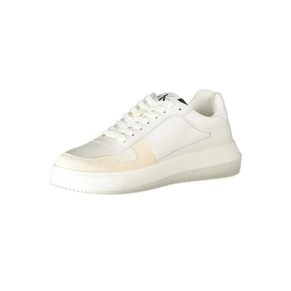 Calvin Klein Baskets Blanc Polyester Recyclé 50 Pourcent, Lacets, Détails Contraste, Logo Imprimé - Apparel & Accessories > Shoes > Sneakers from Calvin Klein