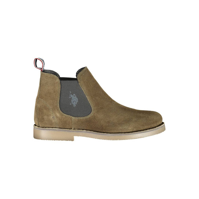 U.S. POLO ASSN. Green Leather Men Ankle Boot - Apparel & Accessories > Shoes > Boots from U.S. POLO ASSN. Hover Image