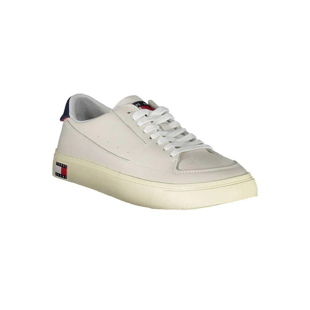 Tommy Hilfiger Baskets Homme En Cuir Blanc Semelle Contrastée Décontractées Et Confortables - Apparel & Accessories > Shoes > Sneakers from Tommy Hilfiger