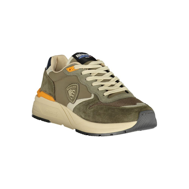 Blauer Baskets Homme En Polyester Vert À Lacets Avec Détails Contrastés Modèle Sport Main Image