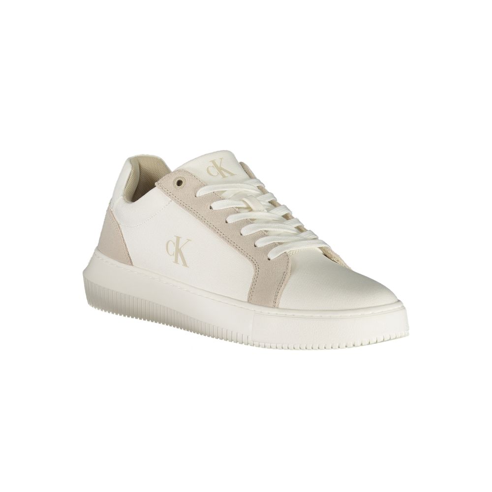 Calvin Klein White Leather Men Sneaker - Apparel & Accessories > Shoes > Sneakers from Calvin Klein