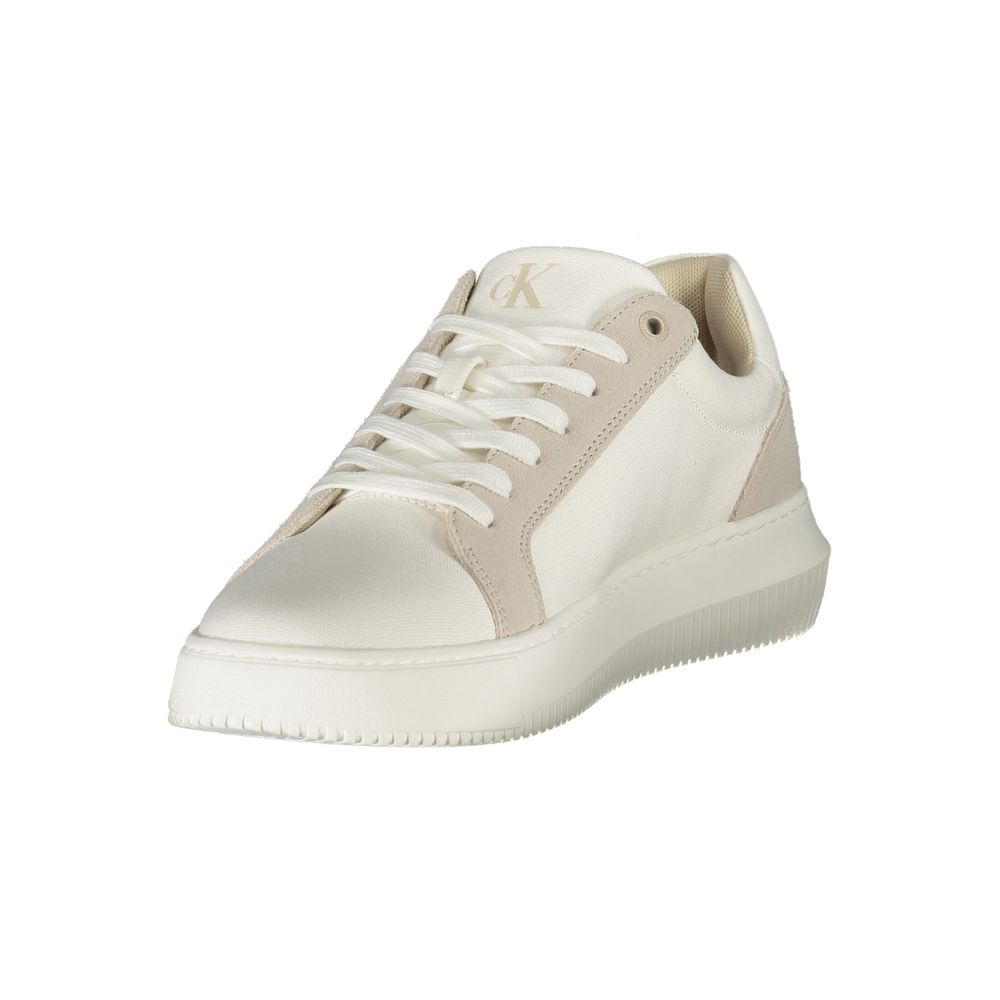Calvin Klein White Leather Men Sneaker - Apparel & Accessories > Shoes > Sneakers from Calvin Klein