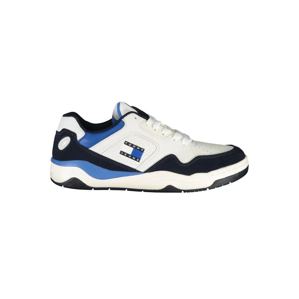 Tommy Hilfiger Baskets Polyester Bleu À Lacets Logo Et Détails Contrastés Pour Sport Quotidien - Apparel & Accessories > Shoes > Sneakers from Tommy Hilfiger