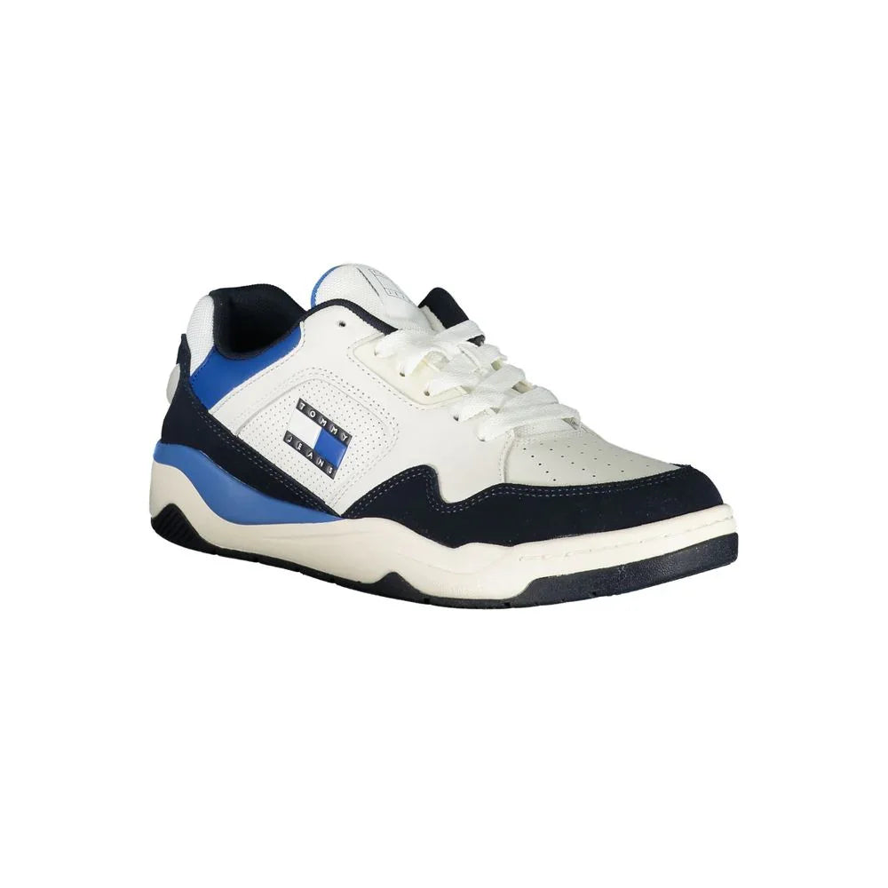 Tommy Hilfiger Baskets Polyester Bleu À Lacets Logo Et Détails Contrastés Pour Sport Quotidien - Apparel & Accessories > Shoes > Sneakers from Tommy Hilfiger