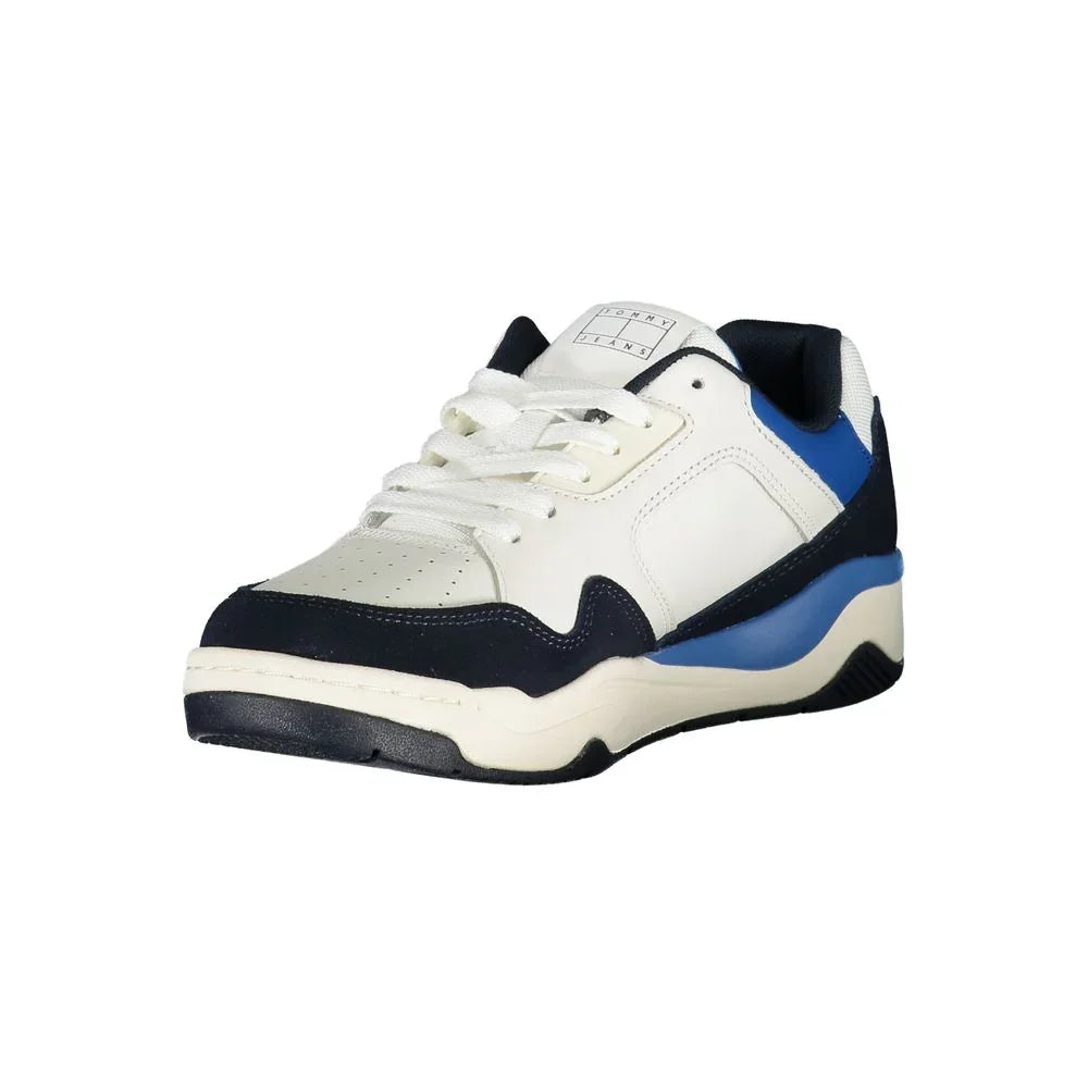 Tommy Hilfiger Baskets Polyester Bleu À Lacets Logo Et Détails Contrastés Pour Sport Quotidien - Apparel & Accessories > Shoes > Sneakers from Tommy Hilfiger