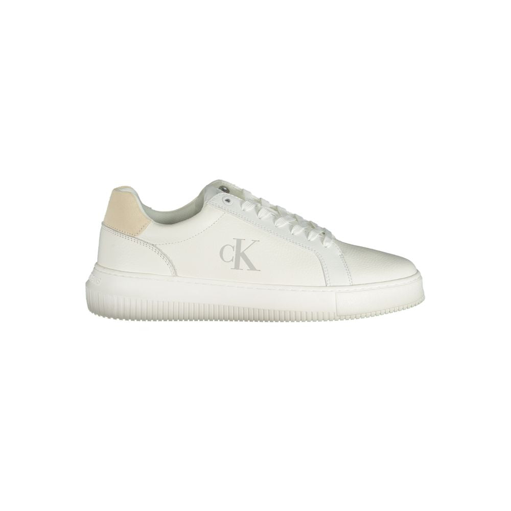 Calvin Klein White Polyethylene Men Sneaker - Apparel & Accessories > Shoes > Sneakers from Calvin Klein
