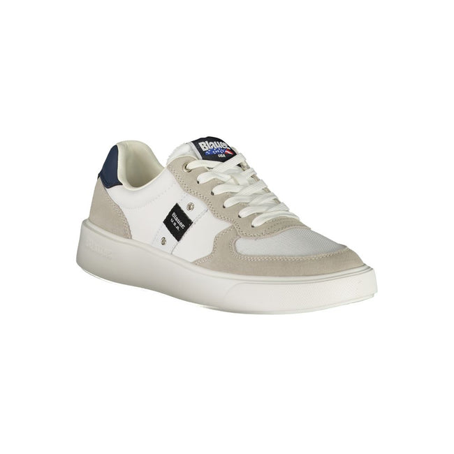 Blauer Premium-Sneaker für Herren aus weißem Leder mit markantem Logo: Komfort für jeden Tag und Streetwear-Style - Blauer | Hollys Men