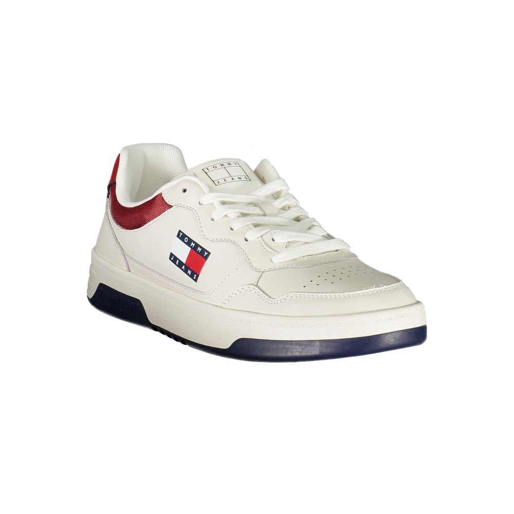 Tommy Hilfiger Baskets Homme En Cuir Blanc Avec Semelle Amovible Et Détails Contrastés - Apparel & Accessories > Shoes > Sneakers from Tommy Hilfiger