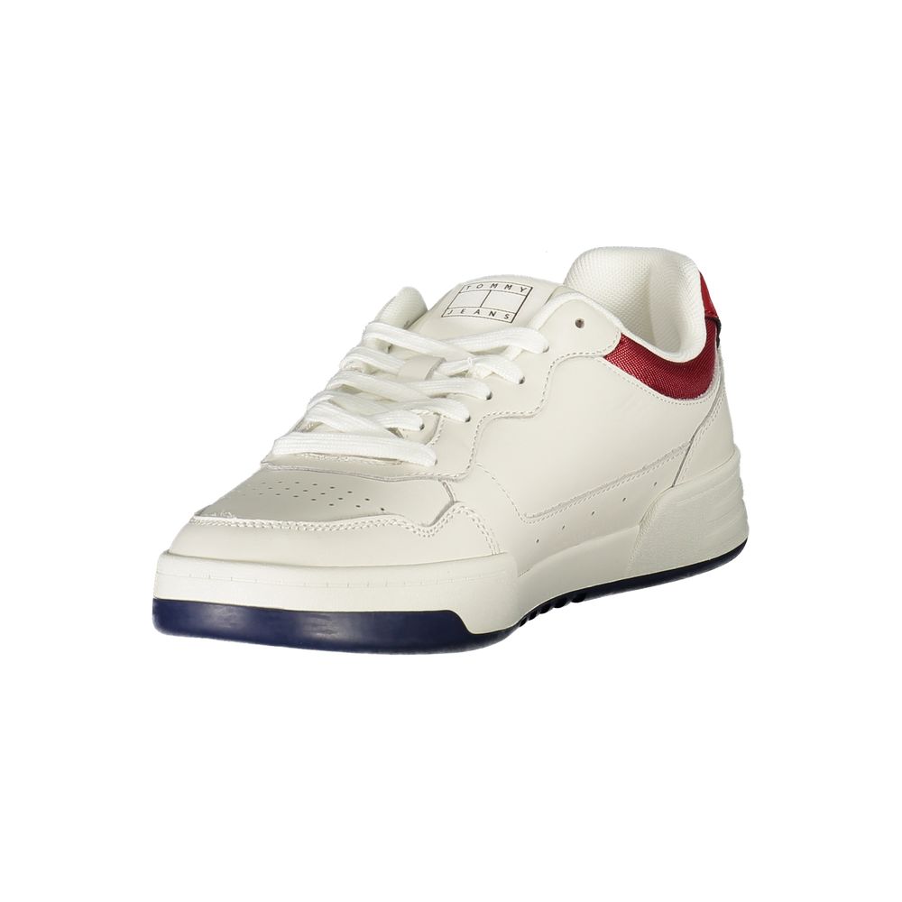 Tommy Hilfiger Baskets Homme En Cuir Blanc Avec Semelle Amovible Et Détails Contrastés - Apparel & Accessories > Shoes > Sneakers from Tommy Hilfiger