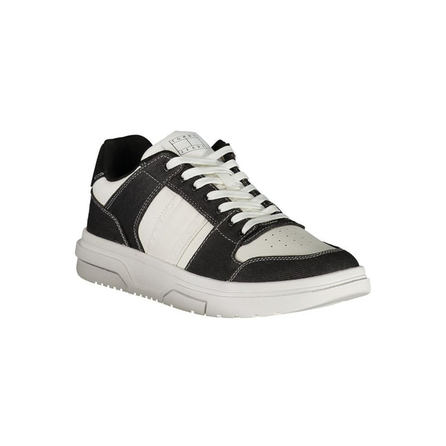 Schwarze Tommy Hilfiger Herren-Sneaker, robustes Polyester, schlichter, lässiger Stil Main Image