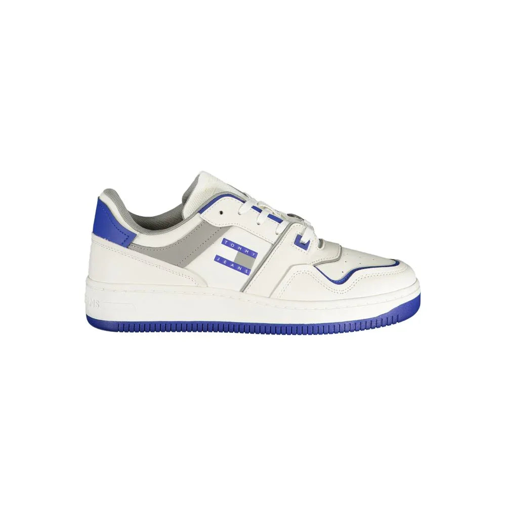 Tommy Hilfiger Chaussures Baskets Homme Polyéthylène Blanc Bleu Avec Logo Signature - Apparel & Accessories > Shoes > Sneakers from Tommy Hilfiger