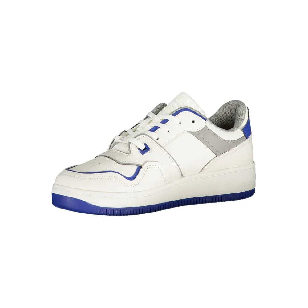 Tommy Hilfiger Chaussures Baskets Homme Polyéthylène Blanc Bleu Avec Logo Signature - Apparel & Accessories > Shoes > Sneakers from Tommy Hilfiger