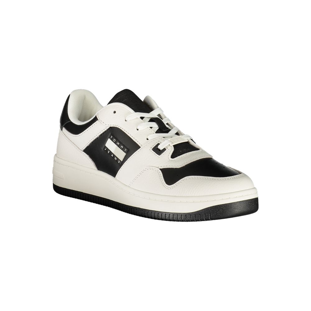 Tommy Hilfiger Baskets Homme En Cuir Blanc et Noir Avec Semelle Intérieure Amovible - Apparel & Accessories > Shoes > Sneakers from Tommy Hilfiger