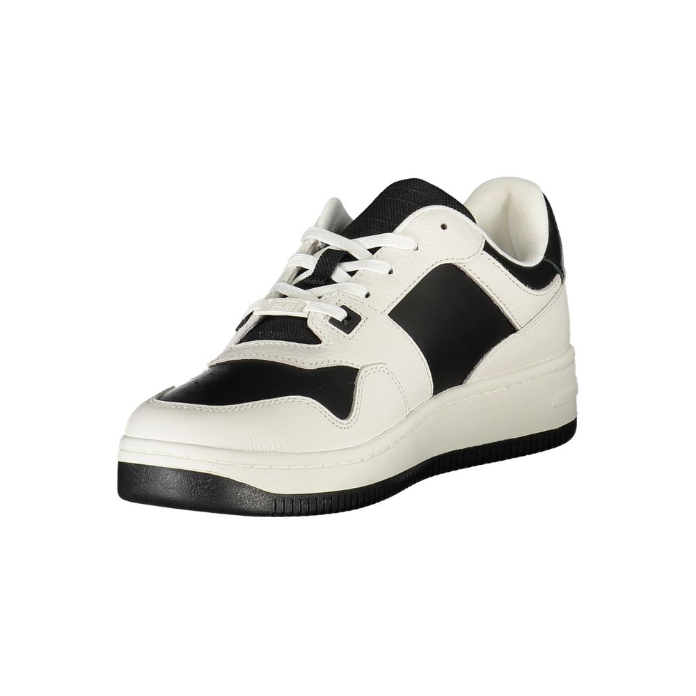 Tommy Hilfiger Baskets Homme En Cuir Blanc et Noir Avec Semelle Intérieure Amovible - Apparel & Accessories > Shoes > Sneakers from Tommy Hilfiger