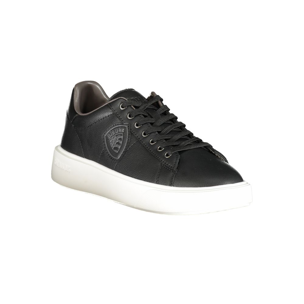 Blauer Baskets En Cuir Homme Noir À Lacets Avec Détails Et Logo Emblématique - Apparel & Accessories > Shoes > Sneakers from Blauer
