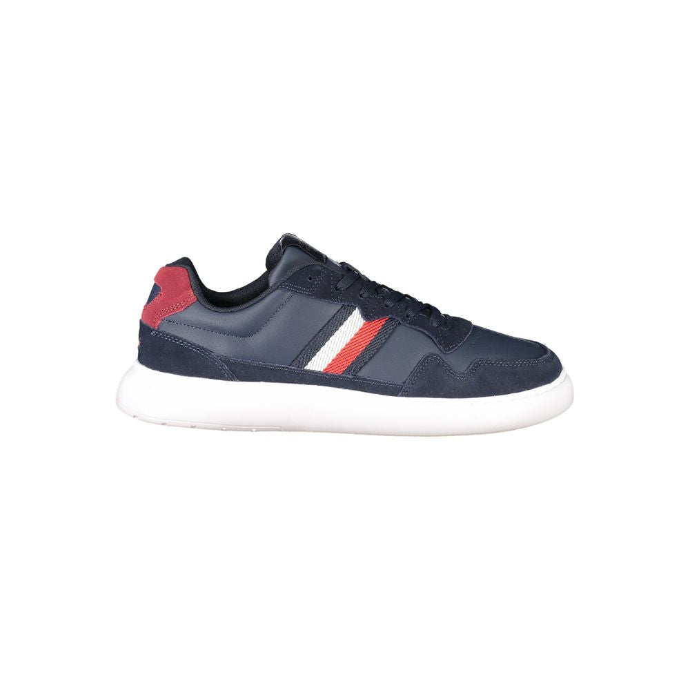 Tommy Hilfiger Blue Leather Men Sneaker - Apparel & Accessories > Shoes > Sneakers from Tommy Hilfiger