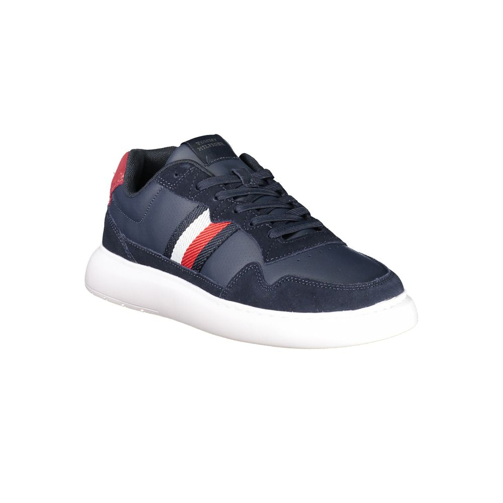 Tommy Hilfiger Blue Leather Men Sneaker - Apparel & Accessories > Shoes > Sneakers from Tommy Hilfiger