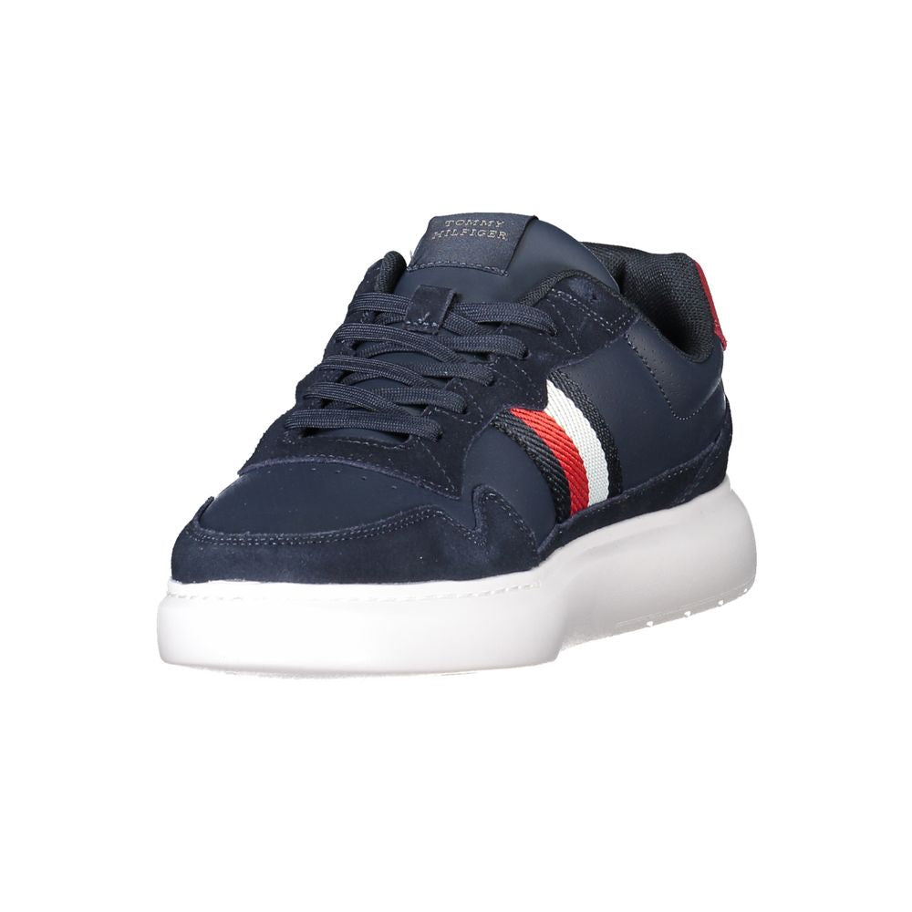 Tommy Hilfiger Blue Leather Men Sneaker - Apparel & Accessories > Shoes > Sneakers from Tommy Hilfiger