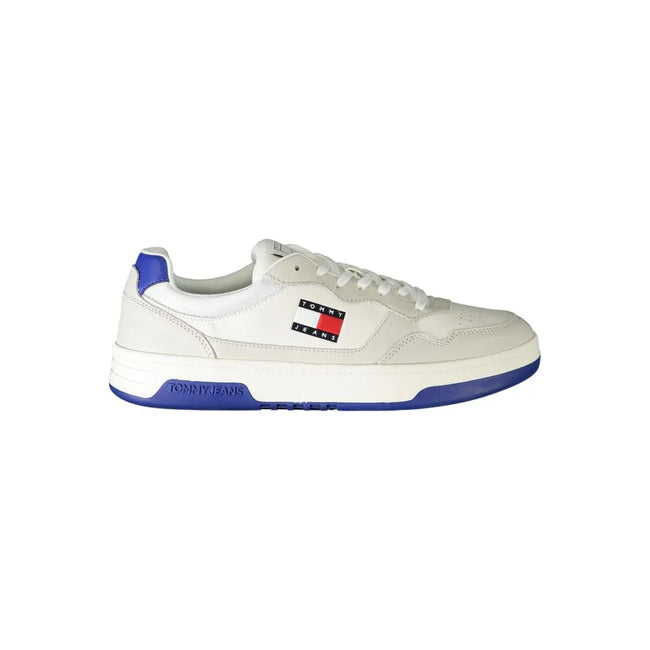 Tommy Hilfiger Baskets Homme Cuir Blanc Avec Accents Bleus - Apparel & Accessories > Shoes > Sneakers from Tommy Hilfiger - Tommy Hilfiger | Hollys Men