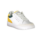 Tommy Hilfiger Baskets Homme Blanc – Accents Vert Moutarde & Logo Signature - Apparel & Accessories > Shoes > Sneakers from Tommy Hilfiger