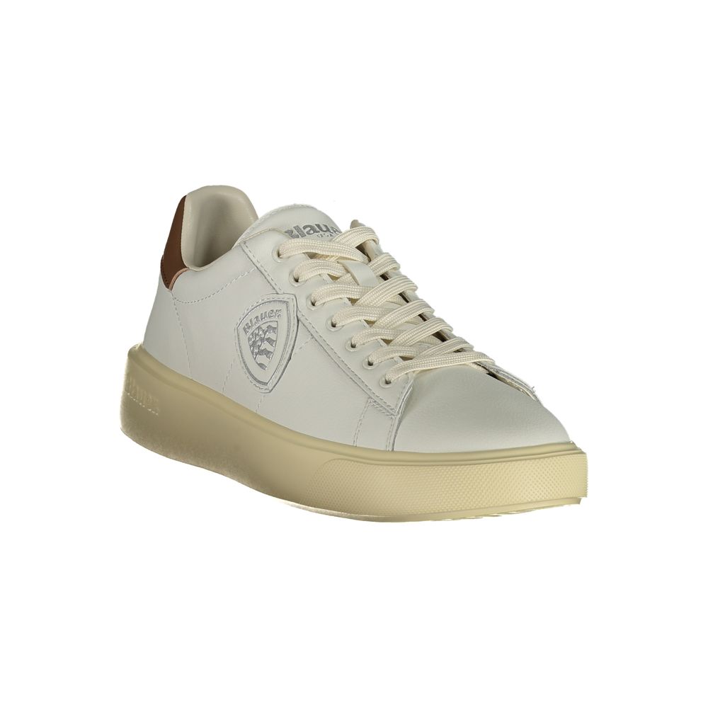Blauer Chaussure Homme Sneaker Blanc Cuir Avec Détails Marrons Pour Sport Urbain Confortable - Apparel & Accessories > Shoes > Sneakers from Blauer