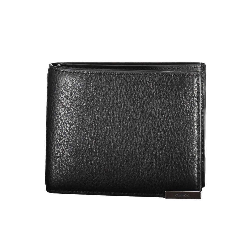 Calvin Klein Portefeuille Homme En Cuir Noir Avec Deux Compartiments Et Porte Monnaie Zippé - from Calvin Klein