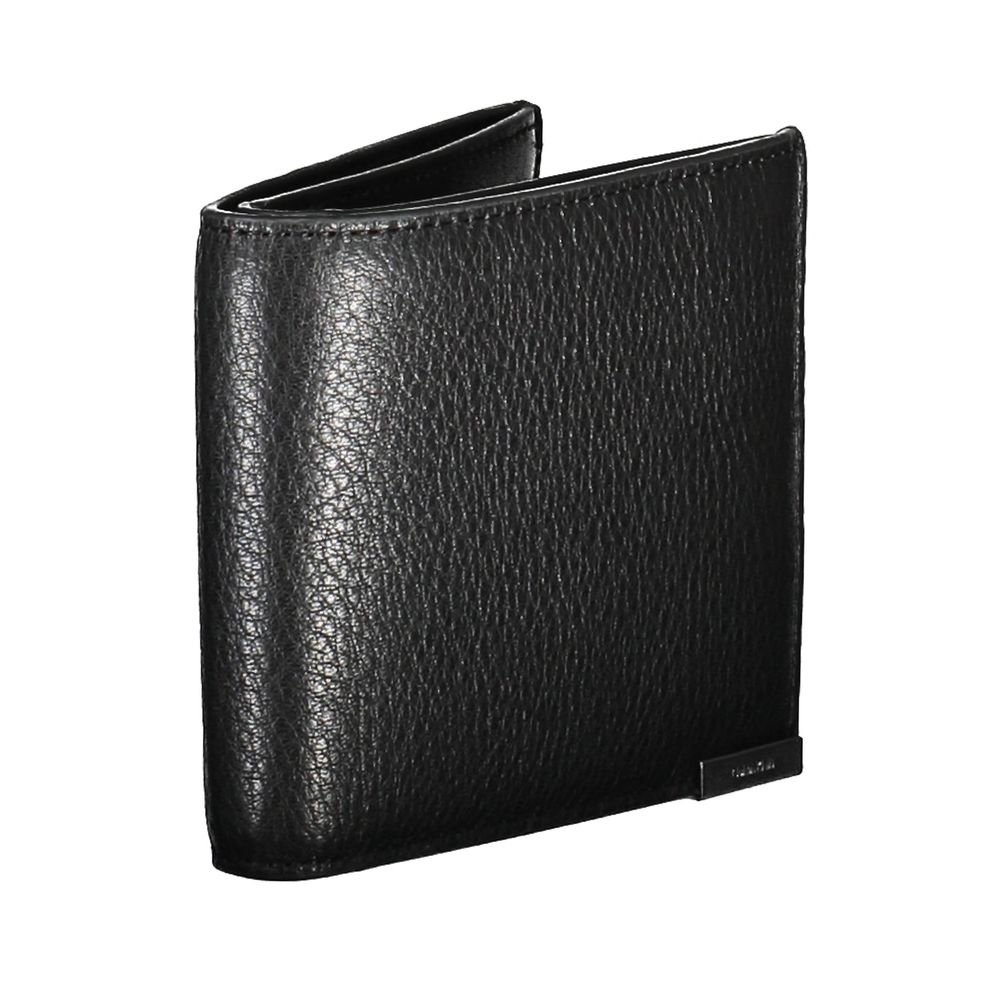 Calvin Klein Portefeuille Homme En Cuir Noir Avec Deux Compartiments Et Porte Monnaie Zippé - from Calvin Klein