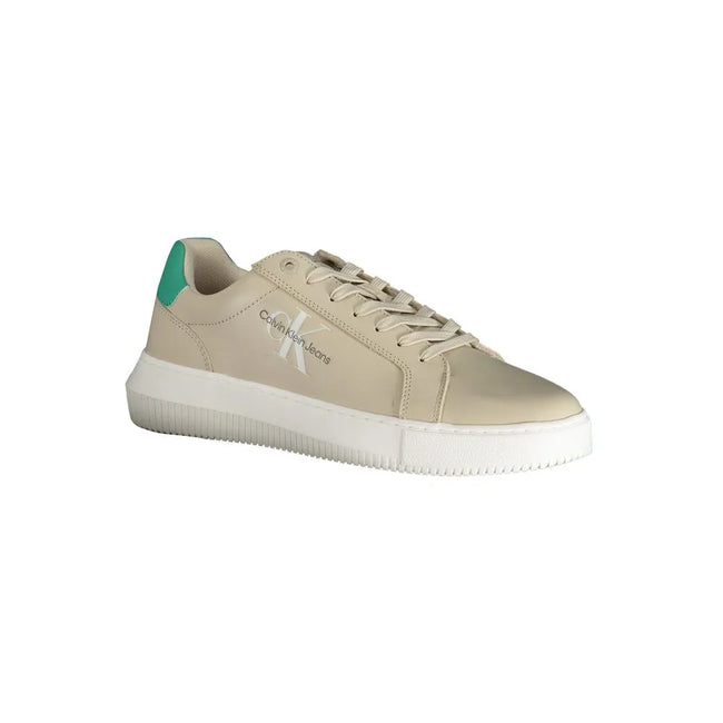 Calvin Klein Baskets Beige Polyester Recyclé, Logo Imprimé, Lacets - Calvin Klein | Hollys Men