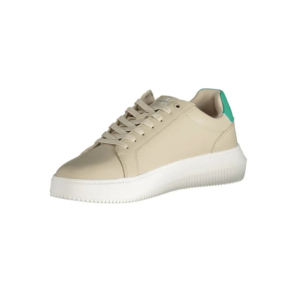 Calvin Klein Beige Polyester Sneaker - Apparel & Accessories > Shoes > Sneakers from Calvin Klein