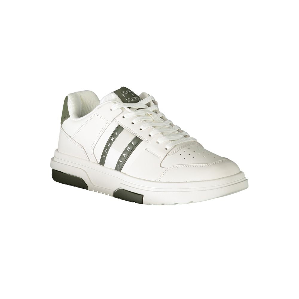 Tommy Hilfiger Homme Blanc & Vert – Logo Emblématique, Style Audacieux - Apparel & Accessories > Shoes > Sneakers from Tommy Hilfiger
