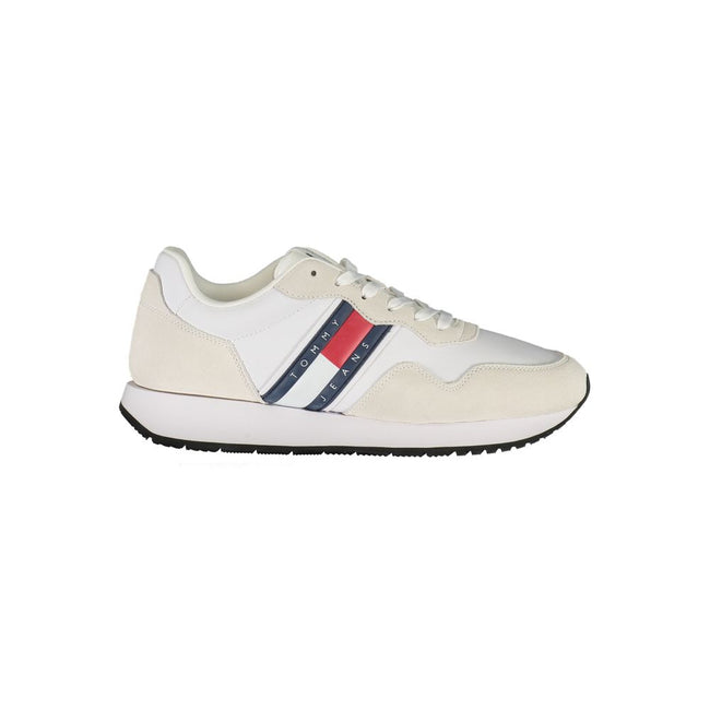 Tommy Hilfiger Baskets Homme Cuir Blanc Logo Contrastant Empiècements Polyester Confort Moderne - Apparel & Accessories > Shoes > Sneakers from Tommy Hilfiger - Tommy Hilfiger | Hollys Men
