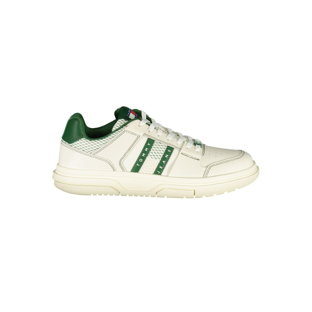 Tommy Hilfiger Baskets Homme Cuir Blanc & Détails Verts – Style Sport Chic Intemporel - Apparel & Accessories > Shoes > Sneakers from Tommy Hilfiger