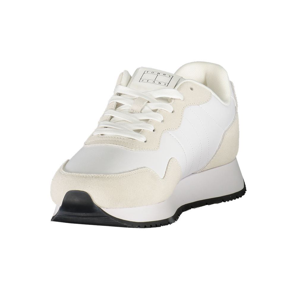 Tommy Hilfiger Baskets Homme Cuir Blanc Logo Contrastant Empiècements Polyester Confort Moderne - Apparel & Accessories > Shoes > Sneakers from Tommy Hilfiger