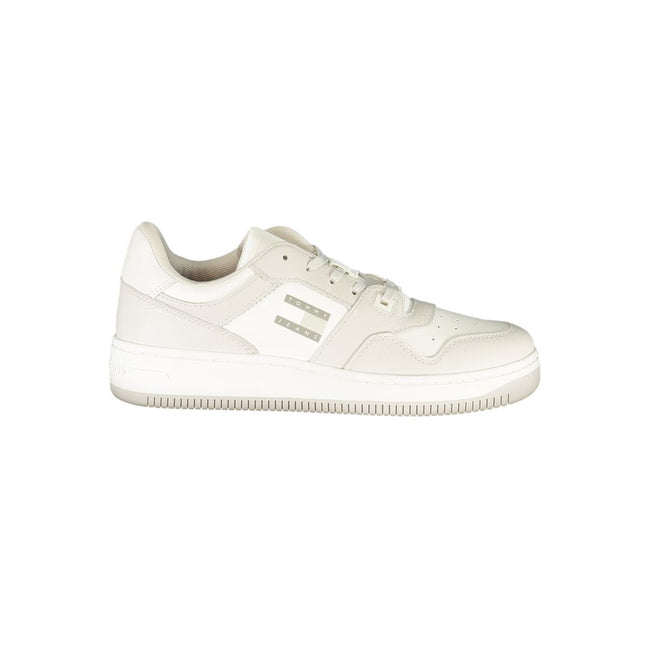 Tommy Hilfiger Baskets Homme Moderne En Cuir Blanc Et Détails Gris Clair - Apparel & Accessories > Shoes > Sneakers from Tommy Hilfiger Hover Image