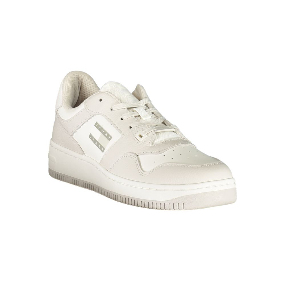 Tommy Hilfiger Baskets Homme Moderne En Cuir Blanc Et Détails Gris Clair - Apparel & Accessories > Shoes > Sneakers from Tommy Hilfiger