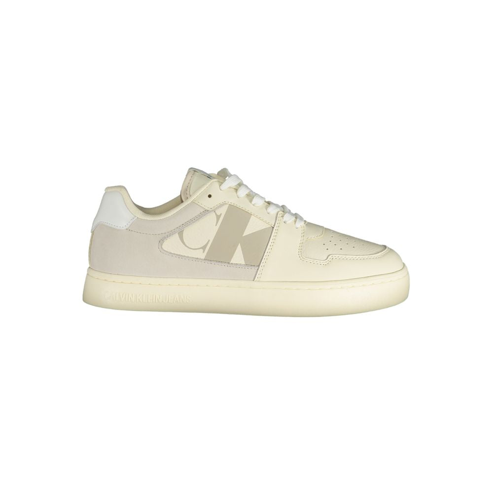 Calvin Klein White Polyethylene Men Sneaker - Apparel & Accessories > Shoes > Sneakers from Calvin Klein