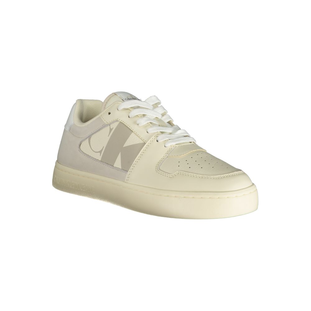 Calvin Klein White Polyethylene Men Sneaker - Apparel & Accessories > Shoes > Sneakers from Calvin Klein