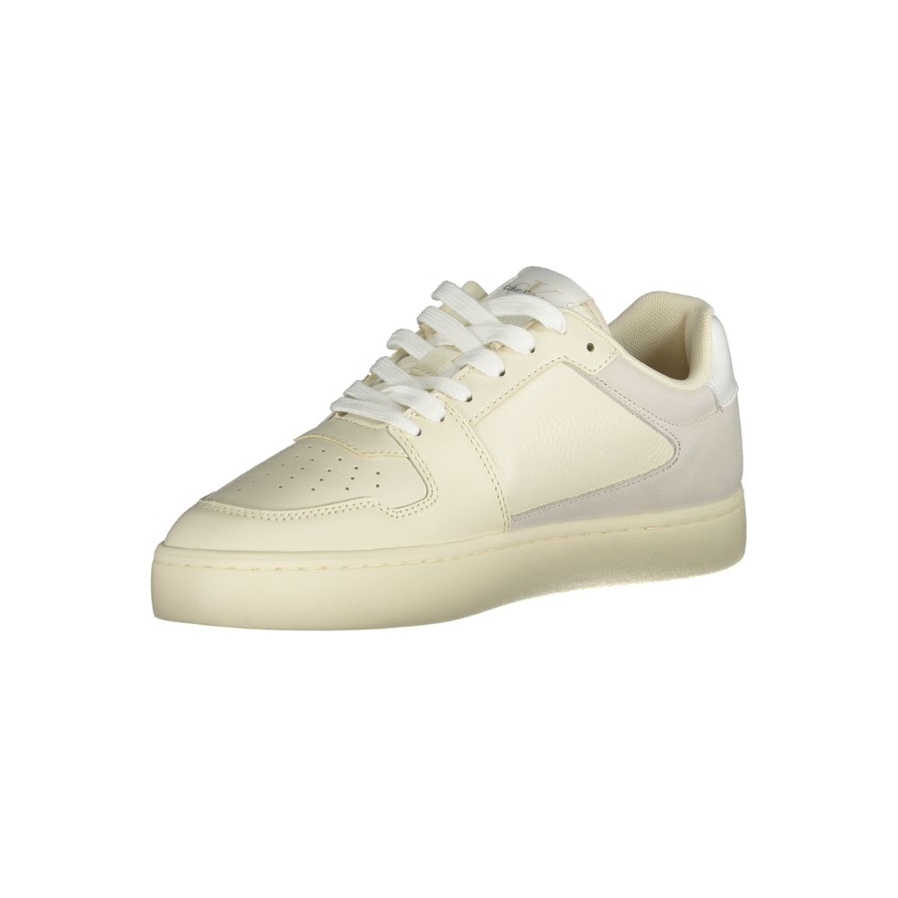 Calvin Klein White Polyethylene Men Sneaker - Apparel & Accessories > Shoes > Sneakers from Calvin Klein