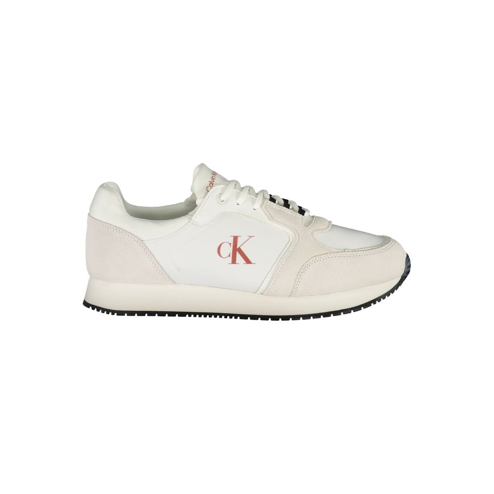 Calvin Klein White Leather Men Sneaker - Apparel & Accessories > Shoes > Sneakers from Calvin Klein
