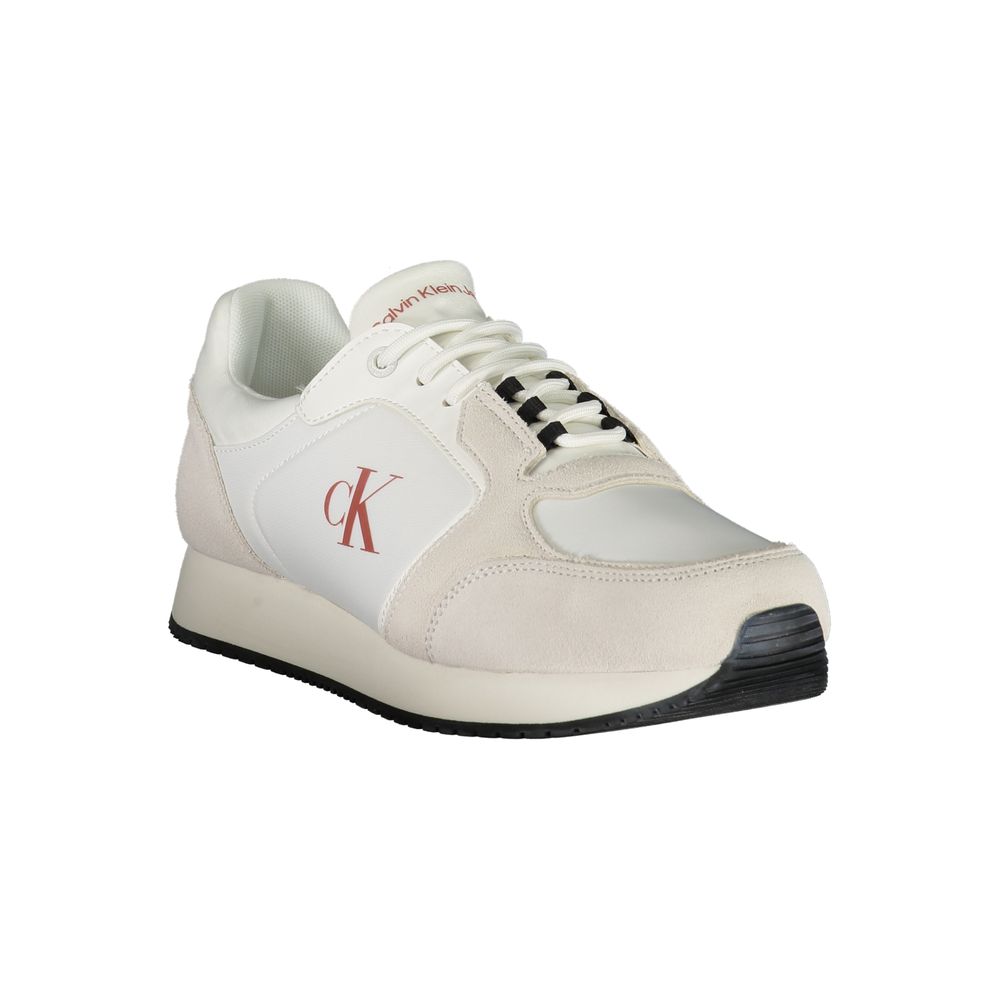 Calvin Klein White Leather Men Sneaker - Apparel & Accessories > Shoes > Sneakers from Calvin Klein