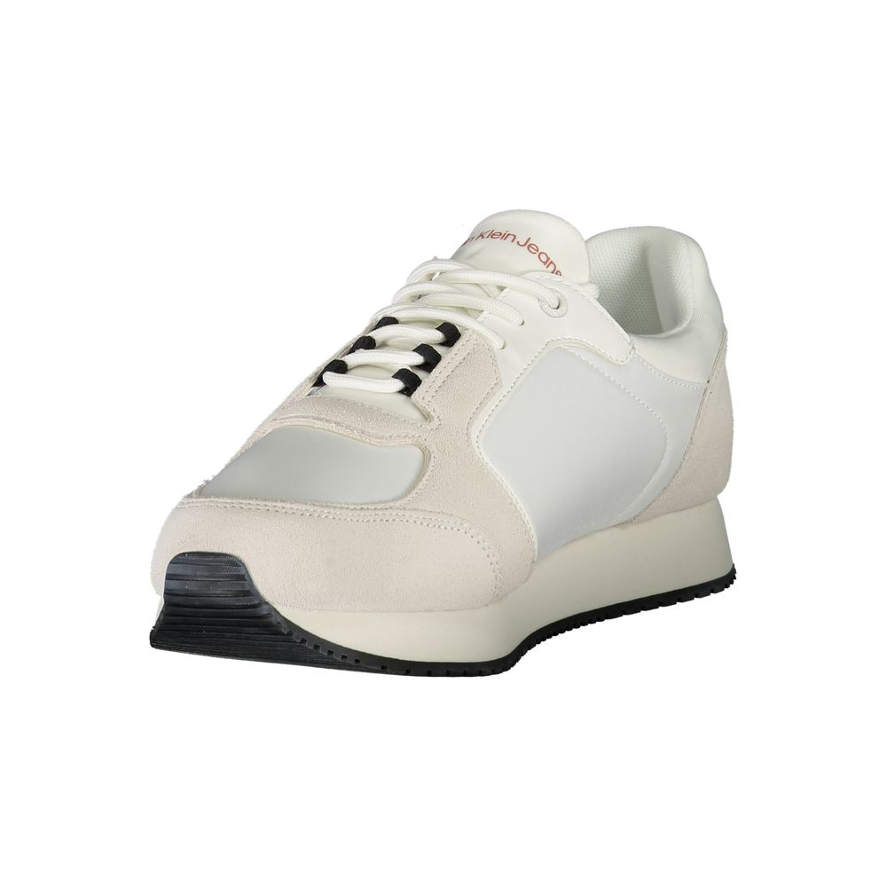 Calvin Klein White Leather Men Sneaker - Apparel & Accessories > Shoes > Sneakers from Calvin Klein