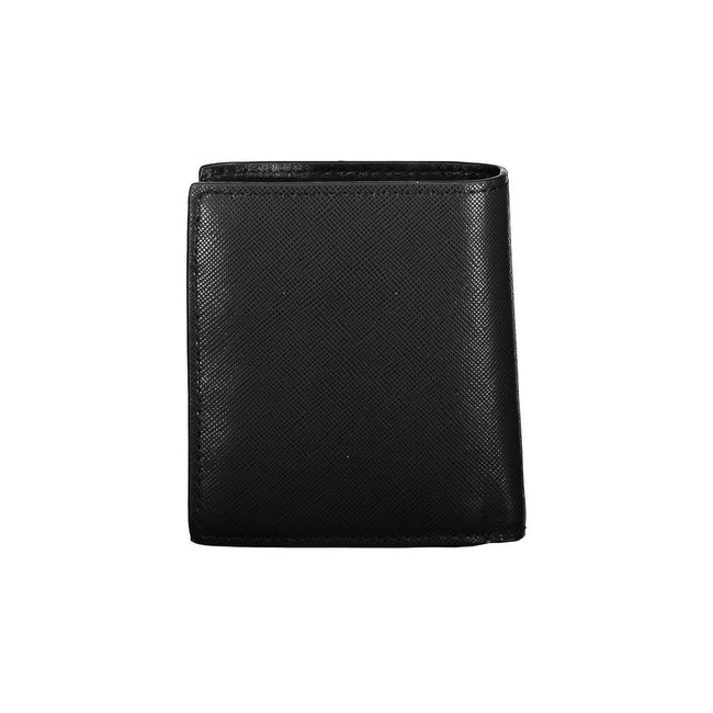 Tommy Hilfiger Men's Black Leather Wallet with Two Compartments - TO-25968 Main Image