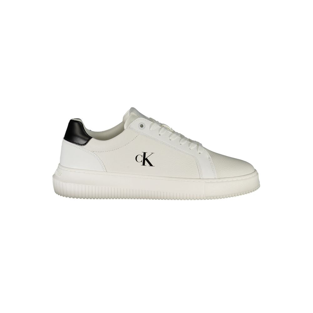 Calvin Klein White Leather Men Sneaker - Apparel & Accessories > Shoes > Sneakers from Calvin Klein