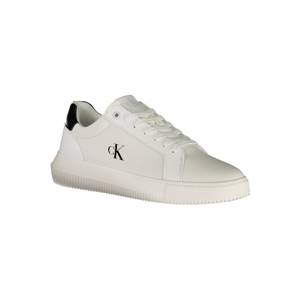 Calvin Klein White Leather Men Sneaker - Apparel & Accessories > Shoes > Sneakers from Calvin Klein