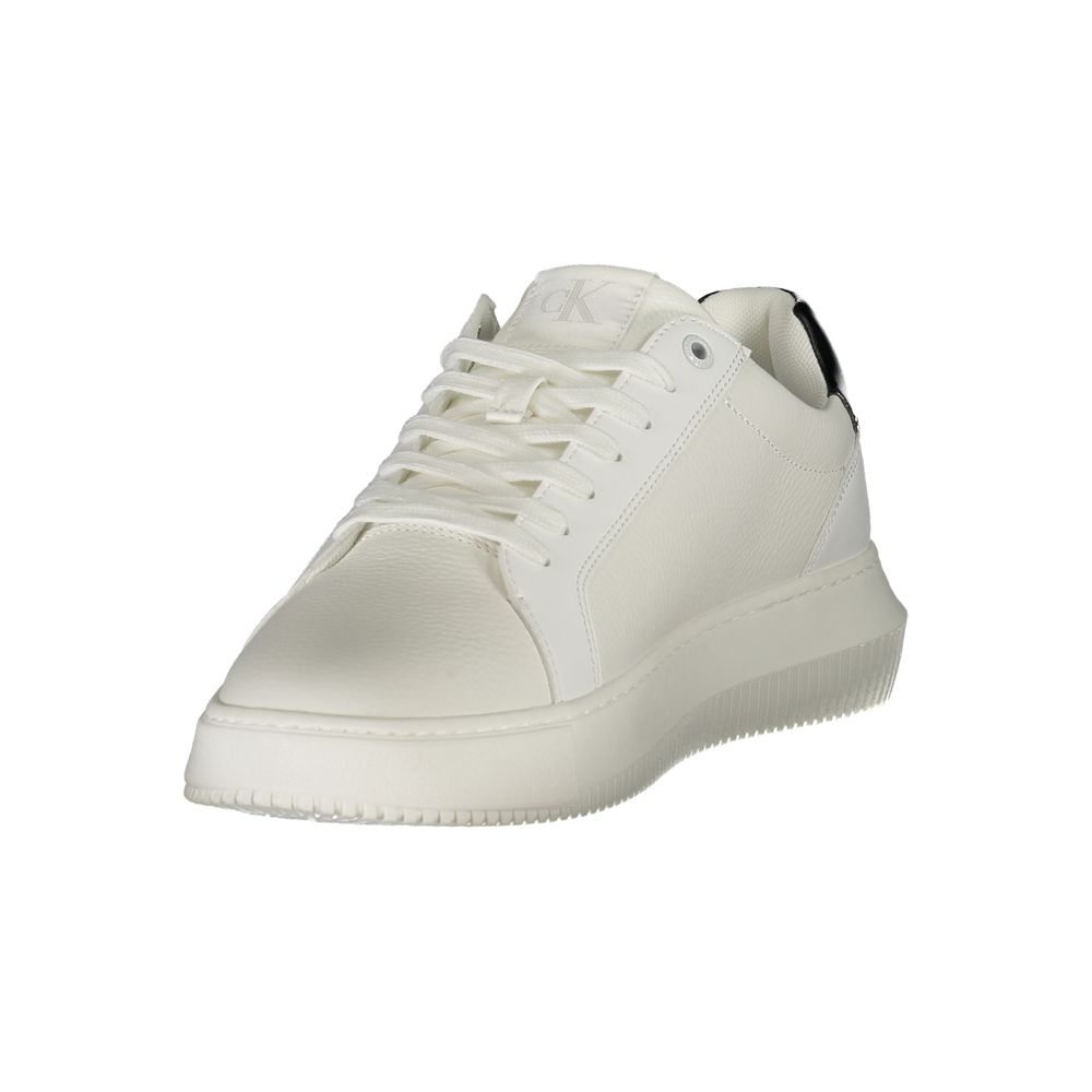 Calvin Klein White Leather Men Sneaker - Apparel & Accessories > Shoes > Sneakers from Calvin Klein