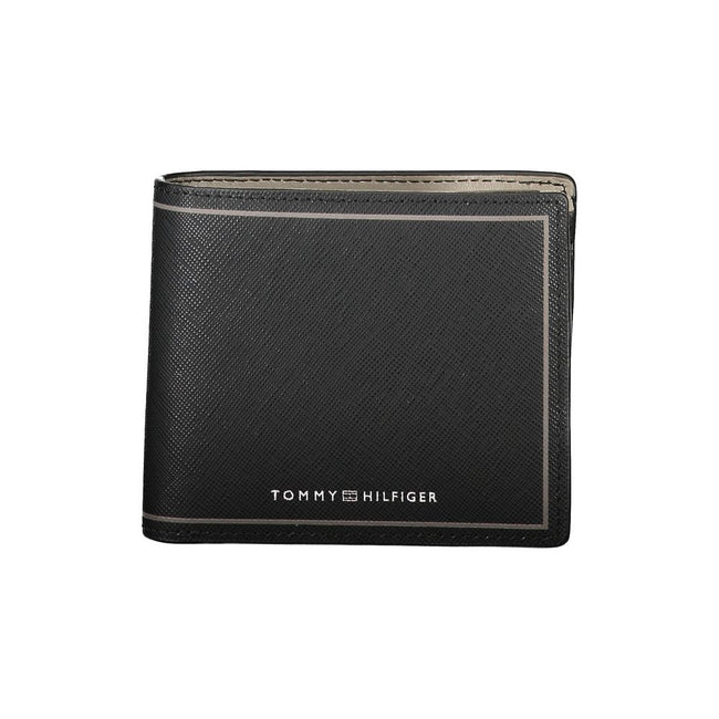 Tommy Hilfiger Portefeuille Noir En Cuir Avec 2 Compartiments, Porte-Monnaie, Espaces Carte Et Logo - from Tommy Hilfiger - Tommy Hilfiger | Hollys Men
